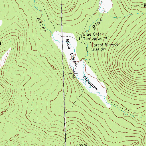 Topographic Map of Blue Creek Meadow, WA