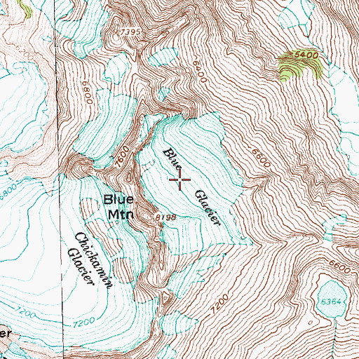Topographic Map of Blue Glacier, WA