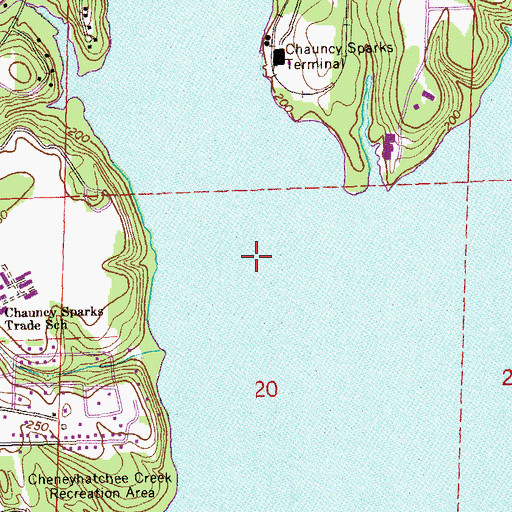 Topographic Map of Barbour Creek, AL
