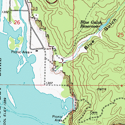 Topographic Map of Blue Gulch, WA