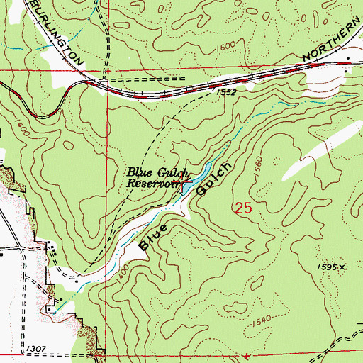 Topographic Map of Blue Gulch Reservoir, WA