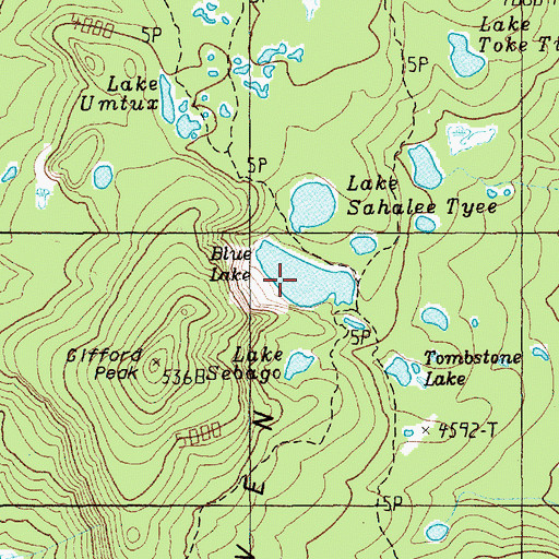 Topographic Map of Blue Lake, WA