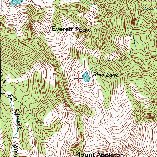 Topographic Map of Blue Lake, WA