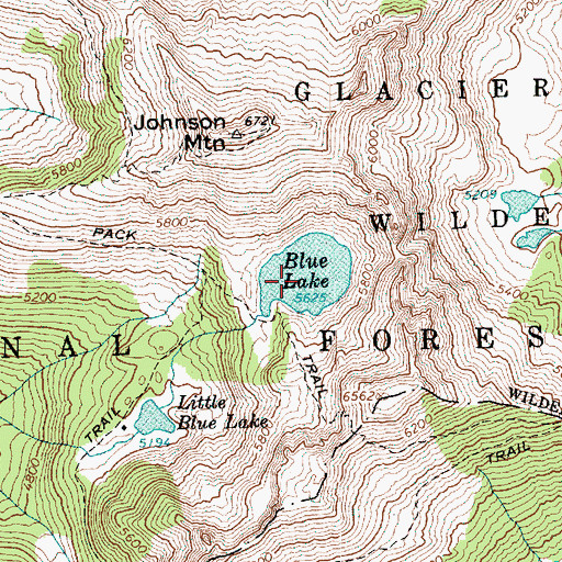 Topographic Map of Blue Lake, WA