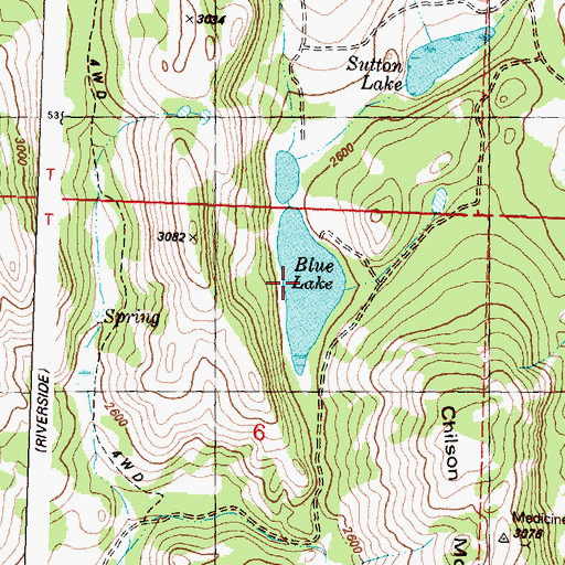 Topographic Map of Blue Lake, WA