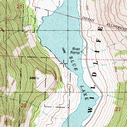 Topographic Map of Blue Lake, WA
