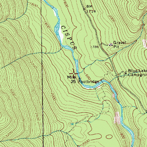 Topographic Map of Blue Lake Creek, WA