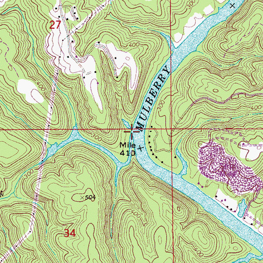 Topographic Map of Barton Creek, AL