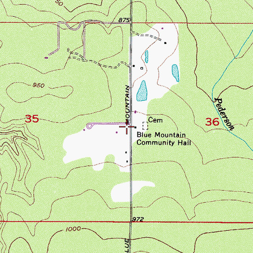 Topographic Map of Blue Mountain Community Hall, WA