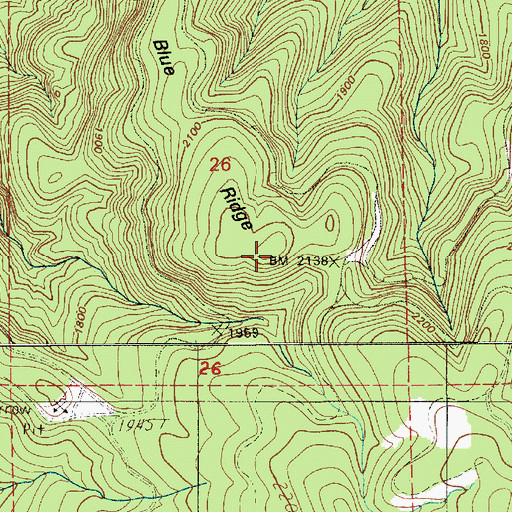 Topographic Map of Blue Ridge, WA
