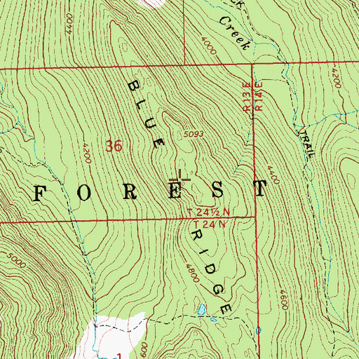 Topographic Map of Blue Ridge, WA