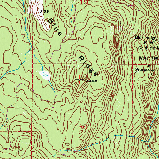 Topographic Map of Blue Ridge, WA