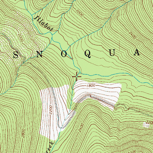 Topographic Map of Bluebell Creek, WA