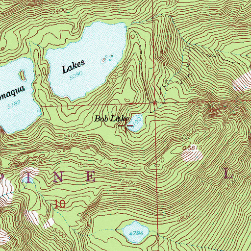 Topographic Map of Bobs Lake, WA