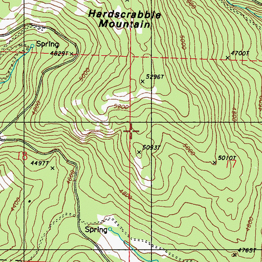 Topographic Map of Bodie Mountain Trail, WA