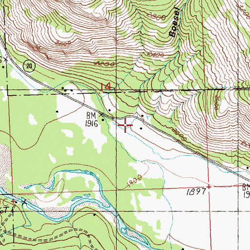 Topographic Map of Boesel Canyon, WA