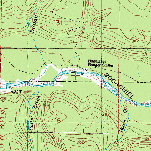 Topographic Map of Bogachiel Shelter, WA