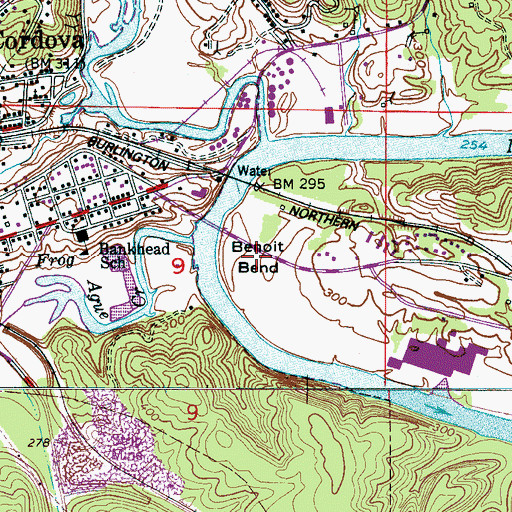 Topographic Map of Benoit Bend, AL