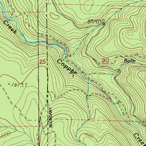 Topographic Map of Bolin Creek, WA