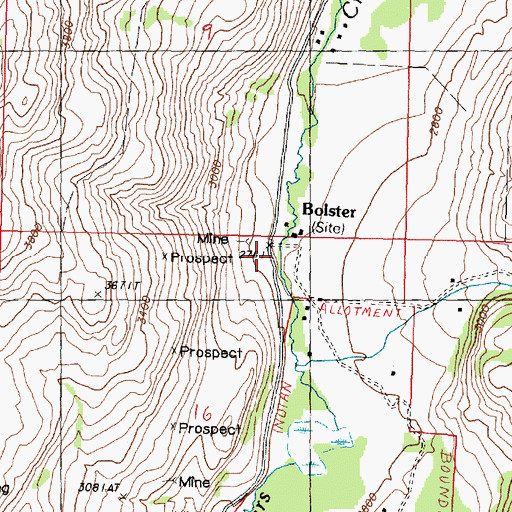 Topographic Map of Bolster, WA