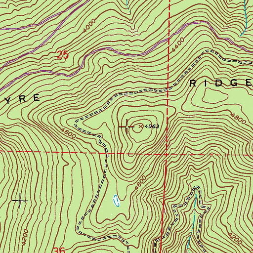 Topographic Map of Bon Ayre Ridge, WA