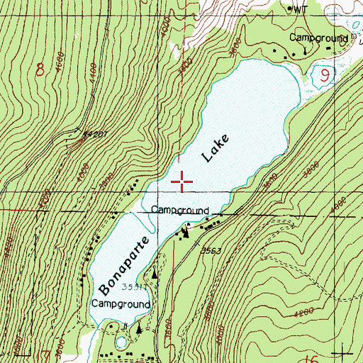 Topographic Map of Bonaparte Lake, WA