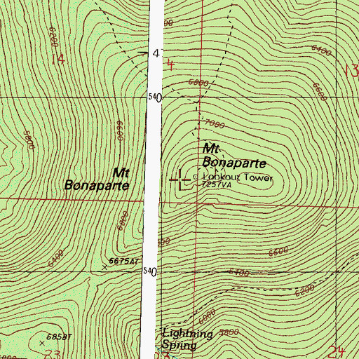 Topographic Map of Mount Bonaparte, WA