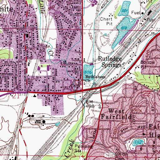 Topographic Map of Bethlehem United Methodist Church, AL