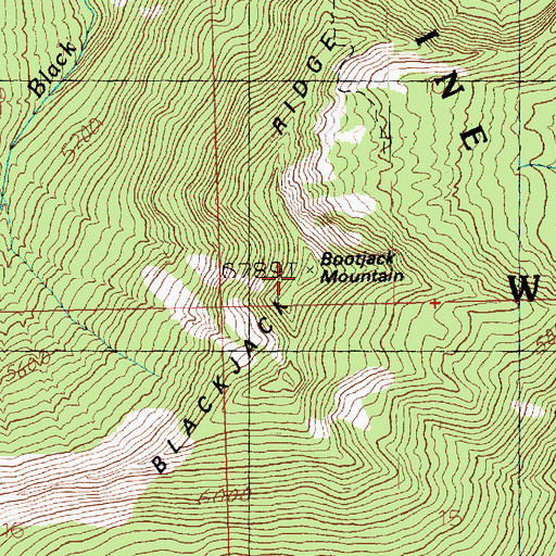 Topographic Map of Bootjack Mountain, WA