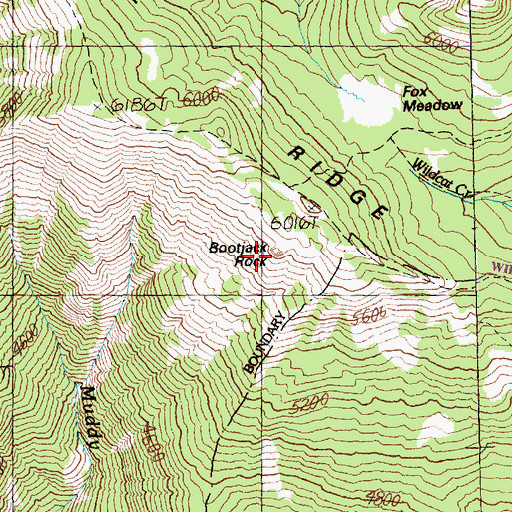 Topographic Map of Bootjack Rock, WA