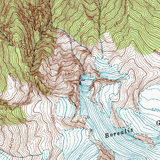 Topographic Map of Borealis Glacier, WA