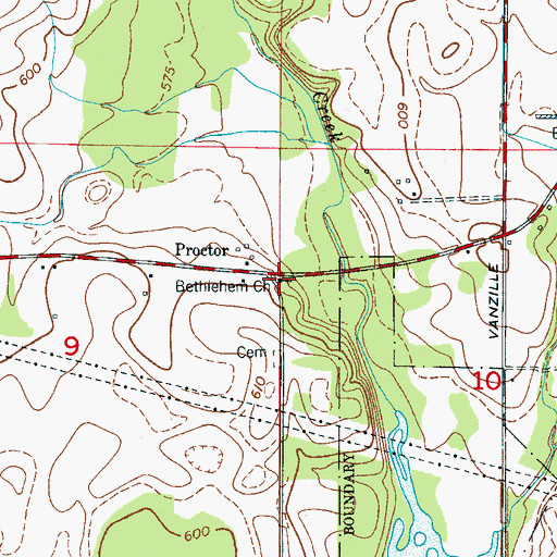 Topographic Map of Bethlehem Church, AL