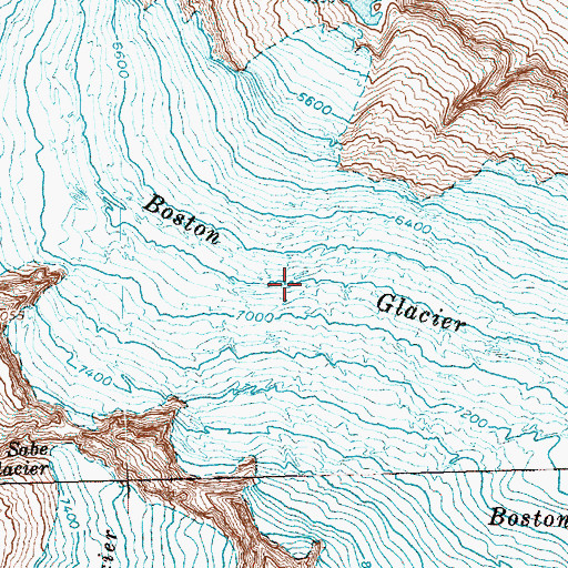 Topographic Map of Boston Glacier, WA