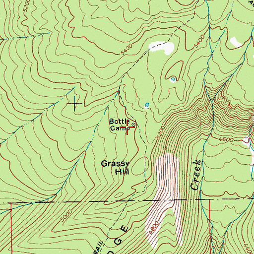 Topographic Map of Bottle Camp, WA