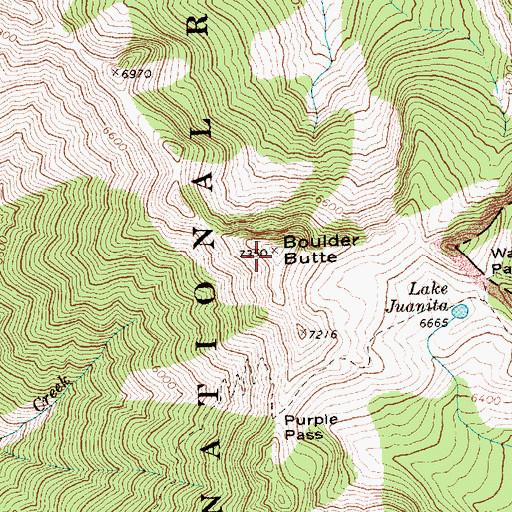 Topographic Map of Boulder Butte, WA