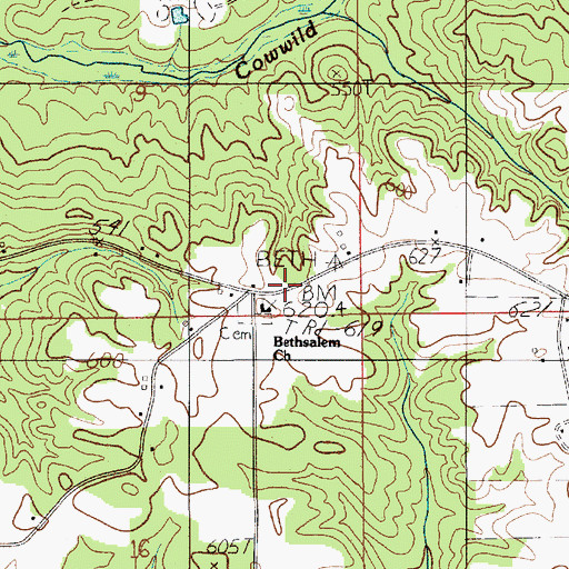 Topographic Map of Bethsalem Baptist Church, AL