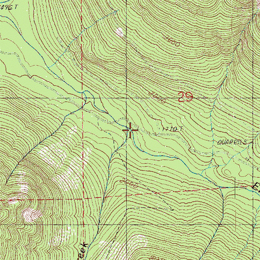 Topographic Map of Boulder Creek, WA