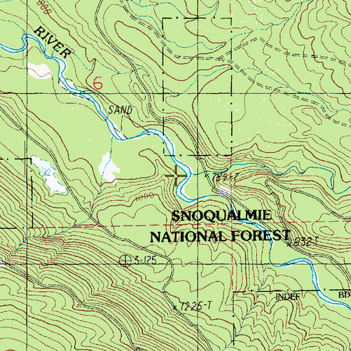 Topographic Map of Boulder Creek, WA