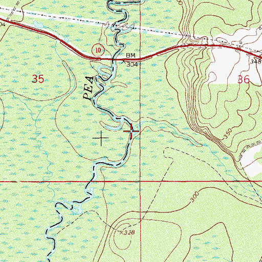 Topographic Map of Big Creek, AL
