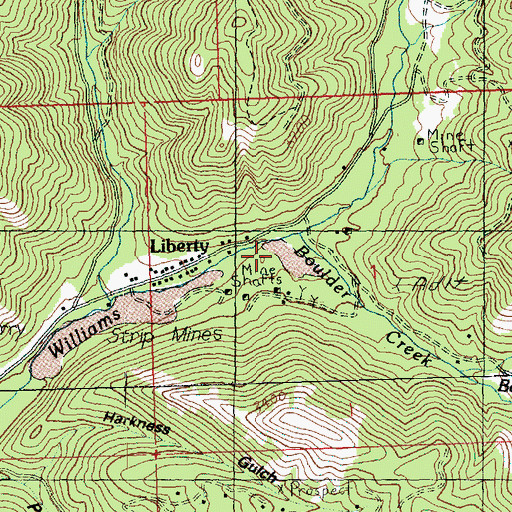 Topographic Map of Boulder Creek, WA