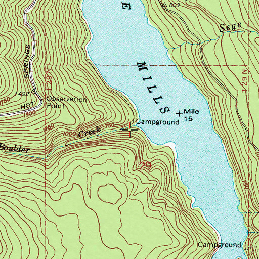 Topographic Map of Boulder Creek, WA
