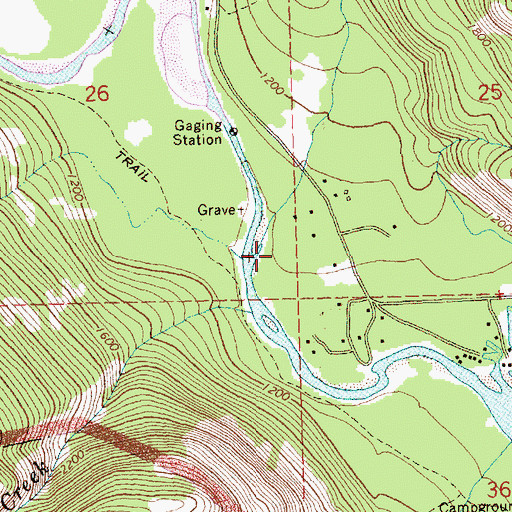 Topographic Map of Boulder Creek, WA