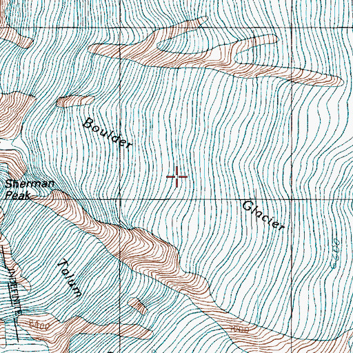 Topographic Map of Boulder Glacier, WA