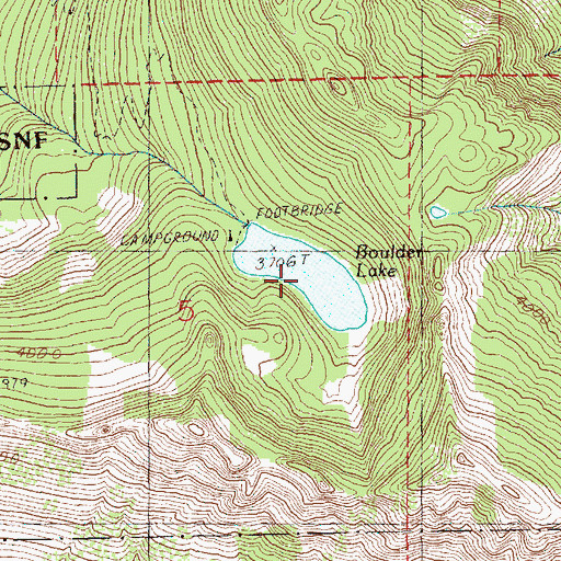 Topographic Map of Boulder Lake, WA