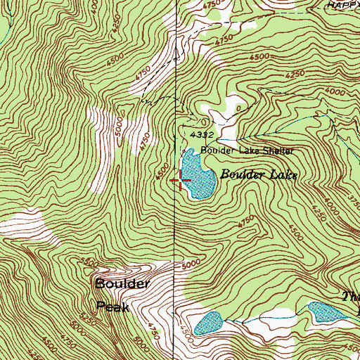 Topographic Map of Boulder Lake, WA