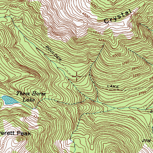 Topographic Map of Boulder Lake Trail, WA