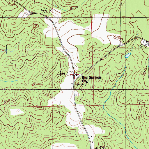 Topographic Map of Big Springs Baptist Church, AL
