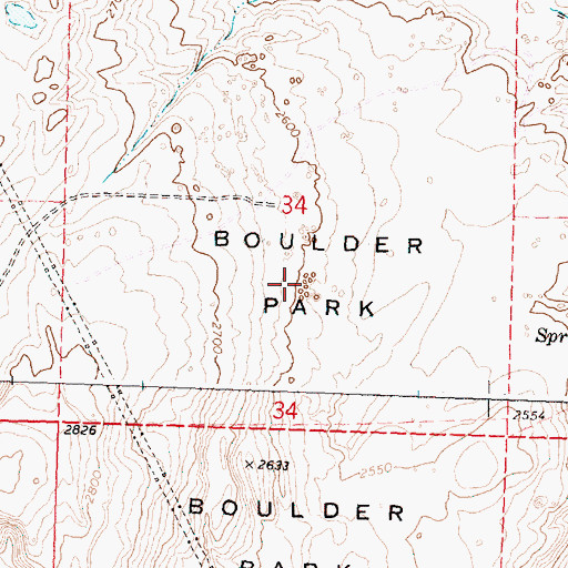 Topographic Map of Boulder Park, WA
