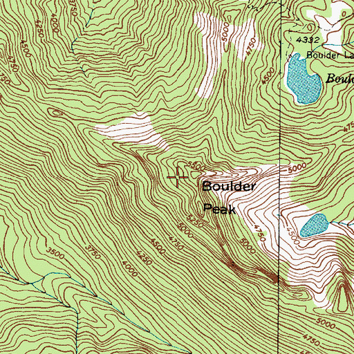 Topographic Map of Boulder Peak, WA