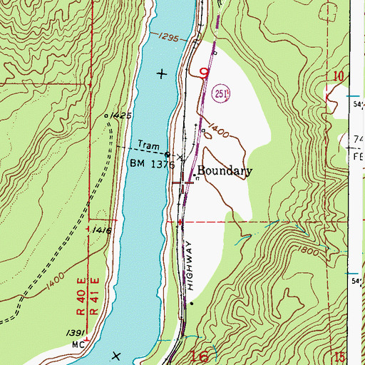 Topographic Map of Boundary, WA